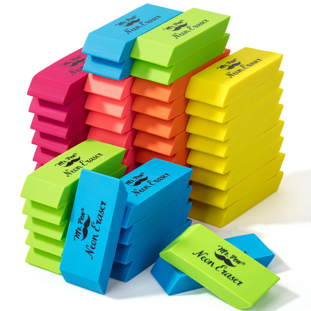 Mr. Pen- White Pencil Erasers Bulk, 72 Pack