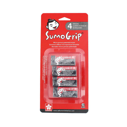Sakura SumoGrip Block Eraser, Black, Small B80, 2.125 x 0.875 in, 3 Pack