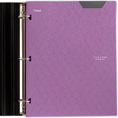 Five Star 2-Pocket Folder, Plastic Folder with Stay-Put Tabs, Fits 3-Ring Binder, Holds 8-1/2" x 11" Paper, Amethyst Purple (333420I-ECM)