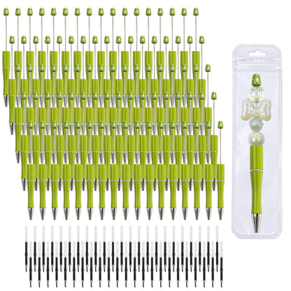 210 Pieces DIY Beadable Pen Bulk Kit – 70PCS Ballpoint Pen with Refills & Bags – Perfect for Beads Pens Supplies, Beaded Pens for DIY Crafting – Office Supplies & Teacher Accessories (Gold)