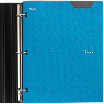 Five Star 2-Pocket Folder, Plastic Folder with Stay-Put Tabs, Fits 3-Ring Binder, Holds 8-1/2" x 11" Paper, Tidewater Blue (333420H-ECM)