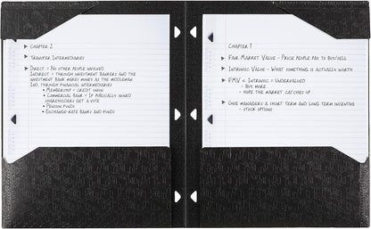 Five Star 2-Pocket Folder, Plastic Folder with Stay-Put Tabs, Fits 3-Ring Binder, Holds 8-1/2" x 11" Paper, Black (333420G-ECM)